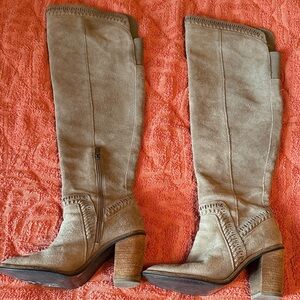 Vince Camuto Taupe Suede Over the Knee Boots